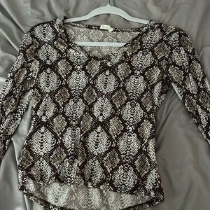 brown snake print long sleeve